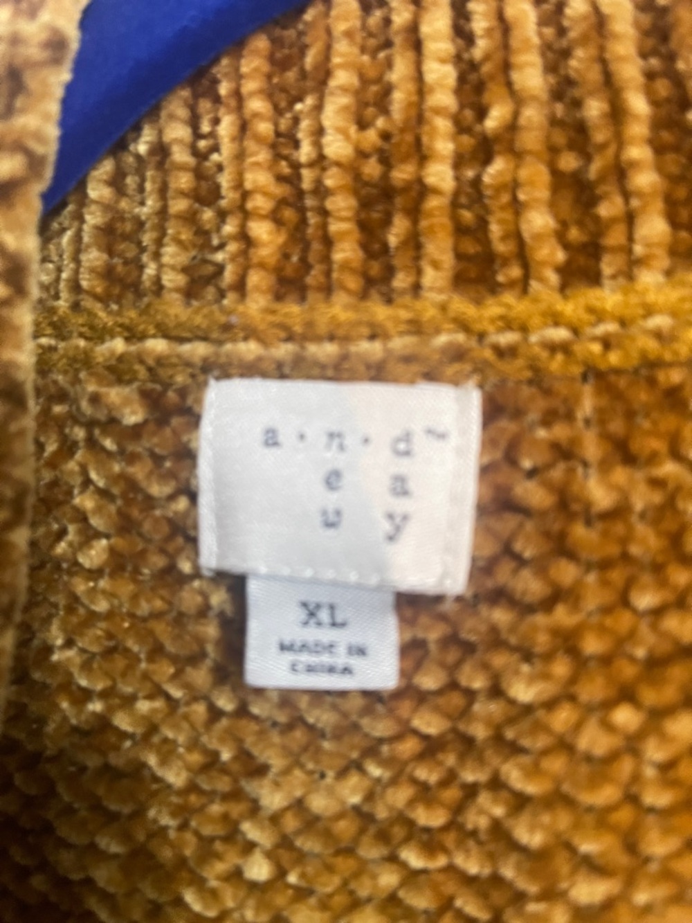 A New Day Womens XLg Chenille Open Front Cardigan Mustard Yellow Gold Academia - Picture 4 of 4